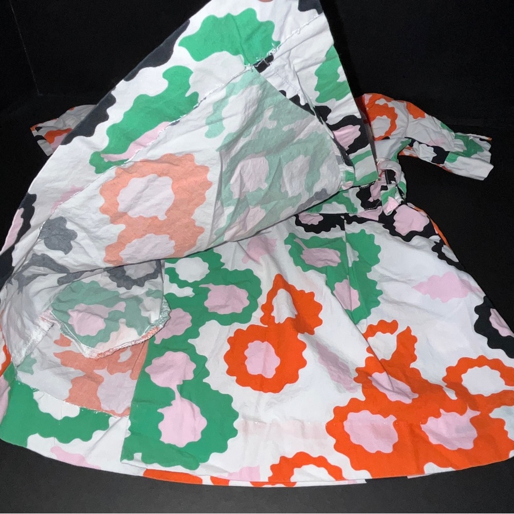 DVF+Baby Gap collab wrap dress, 100% cotton, white with green/black/orange/pink - Picture 7 of 10